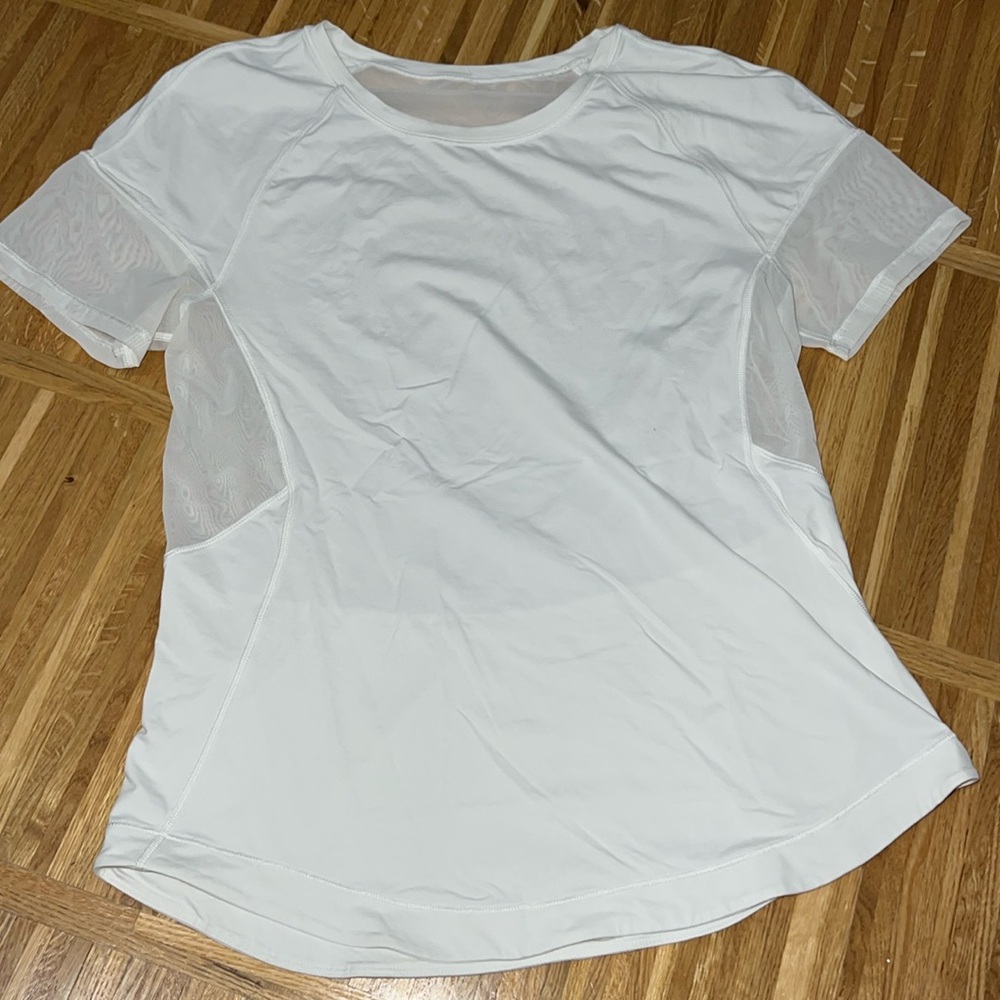 NEW lululemon white mesh and stretch tee